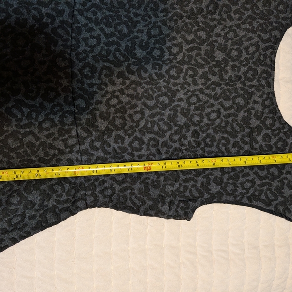 LOFT Black and Charcoal Leopard-Print Fit & Flare Dress - Picture 6 of 7